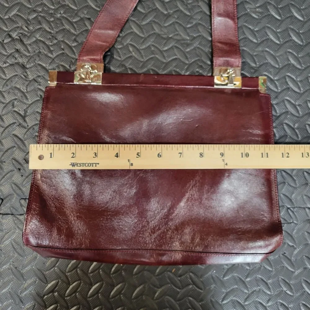Vintage Dolce & Gabbana Leather Turnlock Frame Purse Burgundy‎ Authenticated - Picture 5 of 13